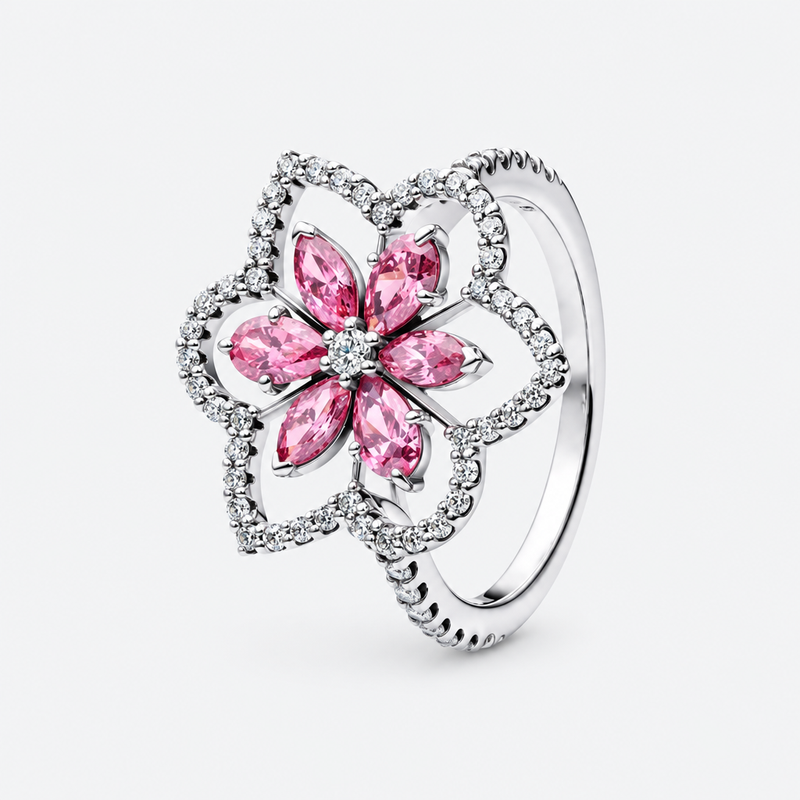 Sterling silver flower ring